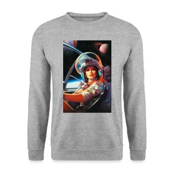 Next Stop Mars - Unisex Sweatshirt - salt & pepper - Front - Alina (178cm) & Michal (187cm)