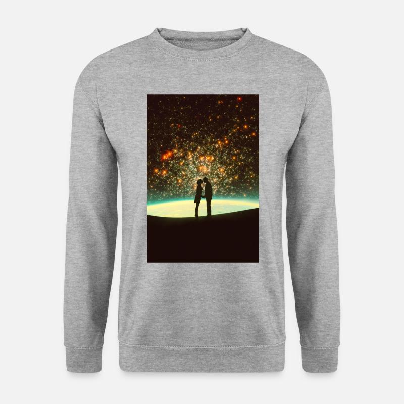 Kosmischer Kuss - Unisex Pullover - Weißgrau meliert