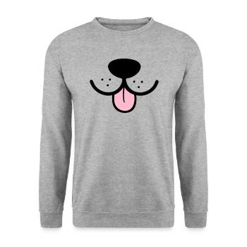 Chien drôle museau chien museau drôle masque - Sweat-shirt Unisexe - gris chiné - Devant - Alina (178cm) & Michal (187cm)