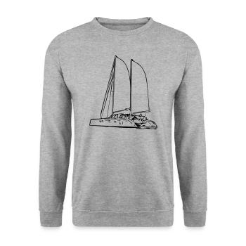 Sail yacht - Unisex Sweatshirt - salt & pepper - Front - Alina (178cm) & Michal (187cm)