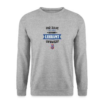Ich habe kein Leben ich bin Lehramt Student - Unisex Pullover - Weißgrau meliert - Vorne - Alina (178cm) & Michal (187cm)