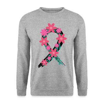 Cancer Graphic Cancer Defeated Cancer Survivor Leu - Unisex Pullover - Weißgrau meliert - Vorne - Alina (178cm) & Michal (187cm)