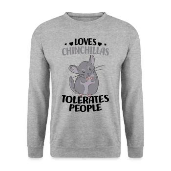 Chinchilla - Unisex Pullover - Weißgrau meliert - Vorne - Alina (178cm) & Michal (187cm)