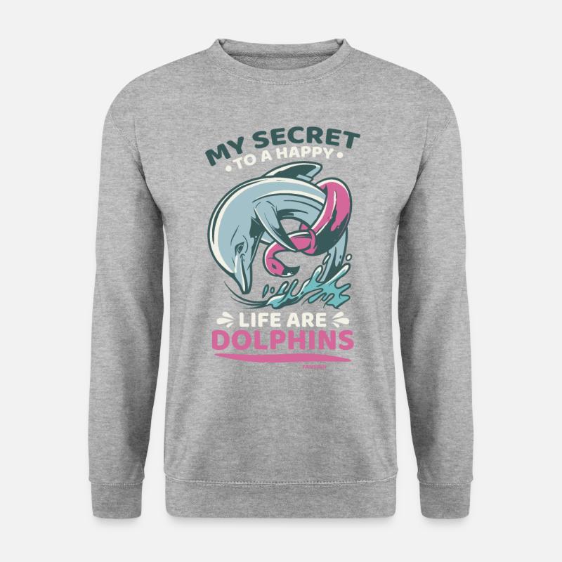 Delfin - Unisex Pullover - Weißgrau meliert