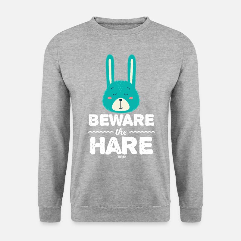 cooler Hase - Unisex Pullover - Weißgrau meliert