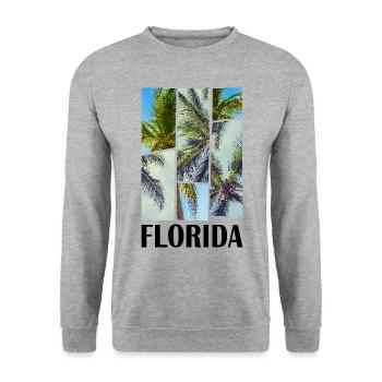 Floride États-Unis Miami Amérique Été Palmiers Plage - Sweat-shirt Unisexe - gris chiné - Devant - Alina (178cm) & Michal (187cm)