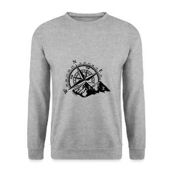 Berge - Unisex Pullover - Weißgrau meliert - Vorne - Alina (178cm) & Michal (187cm)