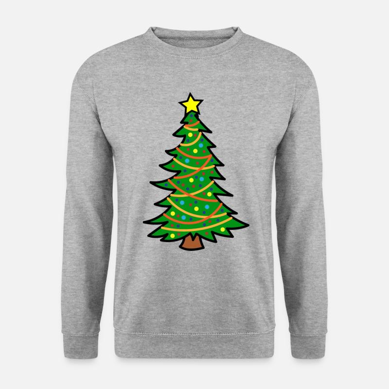 Christmas tree / Weihnachtsbaum - Unisex Pullover - Weißgrau meliert