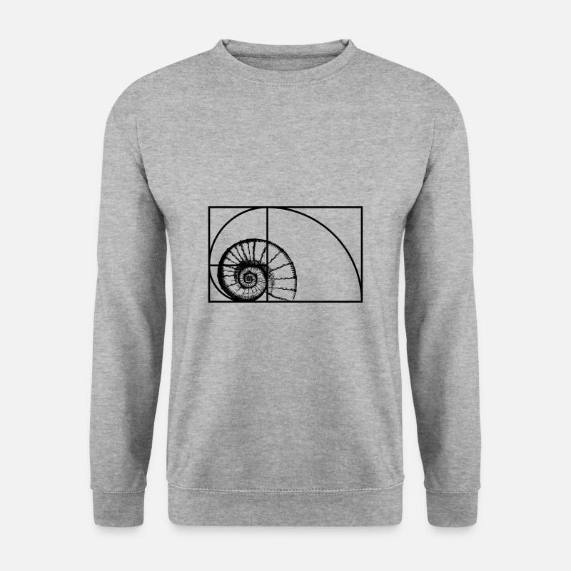 Fibonacci Sequenz Goldener Schnitt - Unisex Pullover - Weißgrau meliert