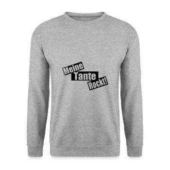 meine Tante rockt - Unisex Pullover - Weißgrau meliert - Vorne - Alina (178cm) & Michal (187cm)