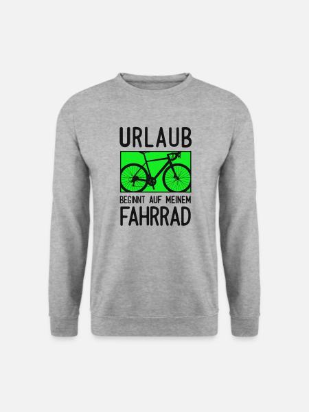 Rennrad Urlaub Fahrrad fahren Gravelbike Geschenk - Unisex Pullover - Weißgrau meliert