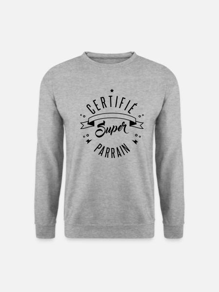 certifié super parrain - Sweat-shirt Unisexe - gris chiné