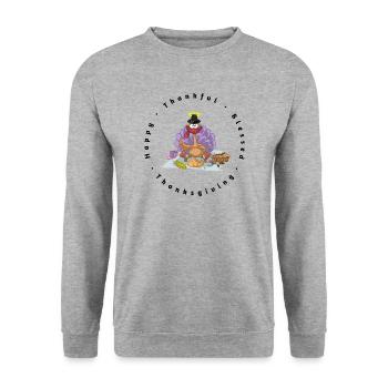SASSY THANKSGIVING TURKEY B lcbo - Unisex Pullover - Weißgrau meliert - Vorne - Alina (178cm) & Michal (187cm)