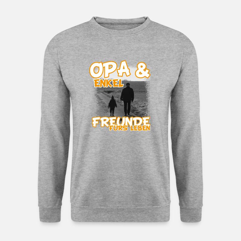 Opa und Enkel - Unisex Pullover - Weißgrau meliert