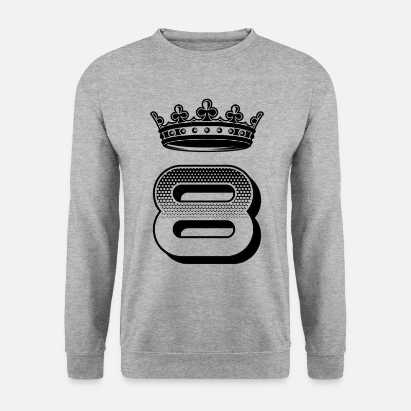 8 Number crown - Unisex Sweatshirt - salt & pepper