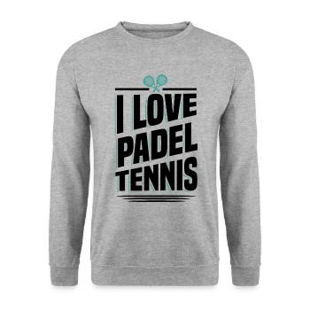Padel Tennis Paddel Padelball Padeln Padeltennis - Unisex Pullover - Weißgrau meliert - Vorne - Alina (178cm) & Michal (187cm)