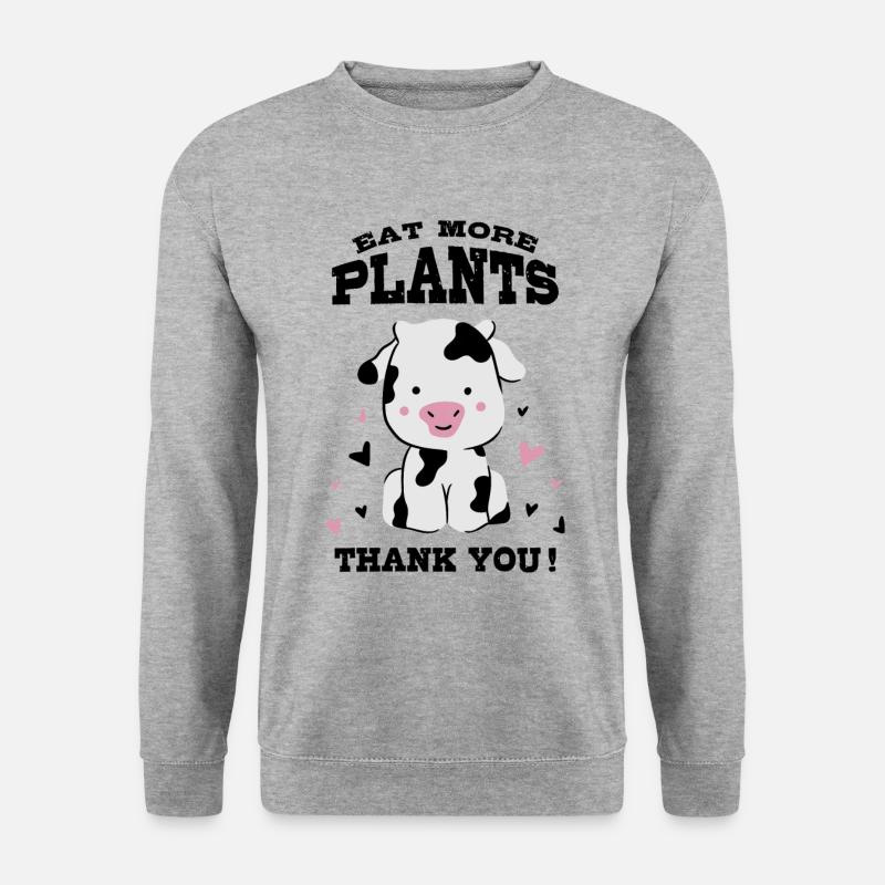 Iss mehr Pflanzen - Unisex Pullover - Weißgrau meliert