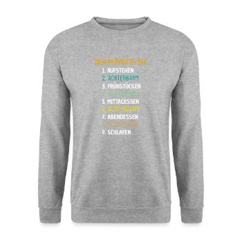 Achterbahn Freizeitpark Geschenk - Unisex Pullover - Weißgrau meliert - Vorne - Alina (178cm) & Michal (187cm)