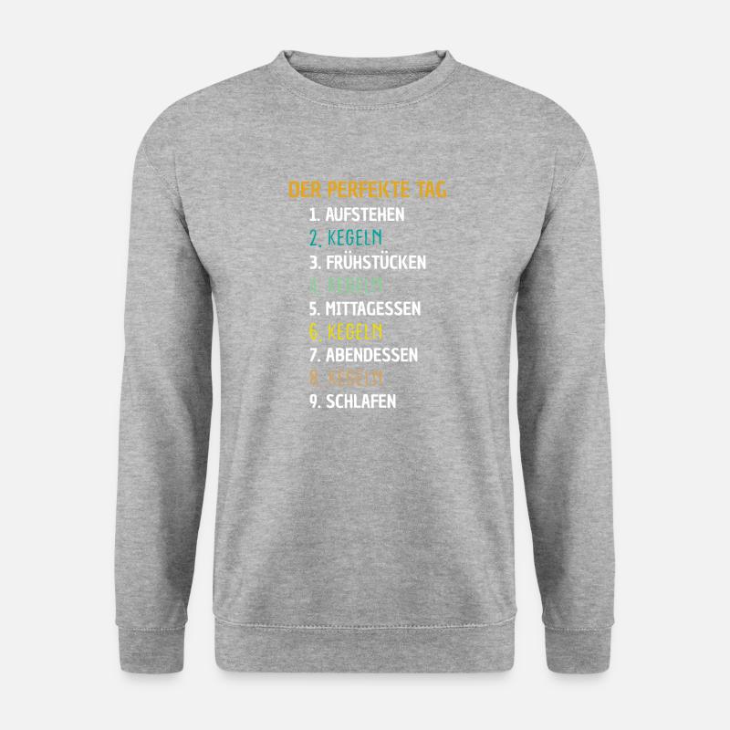 Kegeln Bowling Geschenk - Unisex Pullover - Weißgrau meliert