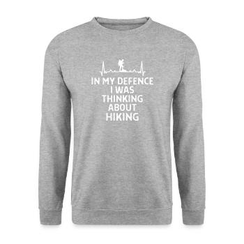 Klettern Kletterer Hiking Sprüche Geschenk - Unisex Pullover - Weißgrau meliert - Vorne - Alina (178cm) & Michal (187cm)