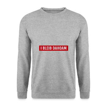 I BLEIB DAHOAM - Österreich - Unisex Pullover - Weißgrau meliert - Vorne - Alina (178cm) & Michal (187cm)