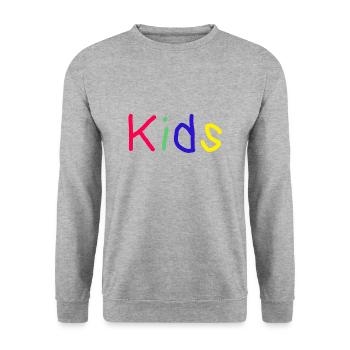 Kids Gift Idea Kids Colorful - Unisex Sweatshirt - salt & pepper - Front - Alina (178cm) & Michal (187cm)