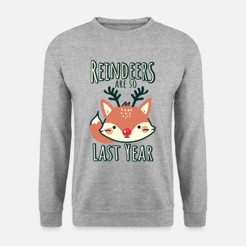 Fuchs Weihnachten Fun Spruch - Unisex Pullover - Weißgrau meliert