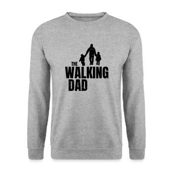 The Walking Dad Drôle Dire Papa Enfants Père - Sweat-shirt Unisexe - gris chiné - Devant - Alina (178cm) & Michal (187cm)