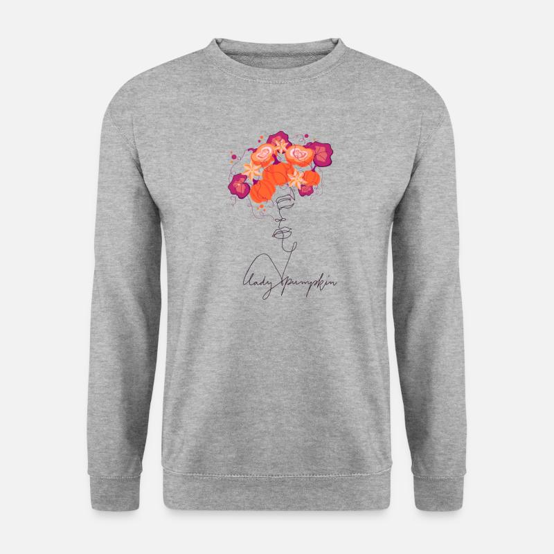 Lady Pumpkin Lineart Design - Unisex Sweatshirt - salt & pepper