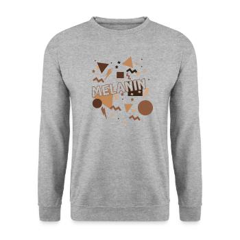 Melanin célèbre l’ambiance fière de la fête de l’histoire des Noirs - Sweat-shirt Unisexe - gris chiné - Devant - Alina (178cm) & Michal (187cm)
