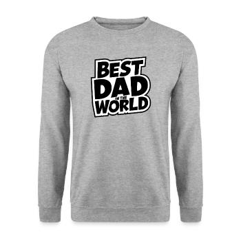 Bester Papa für immer zum Vatertag od. Geburtstag - Unisex Pullover - Weißgrau meliert - Vorne - Alina (178cm) & Michal (187cm)