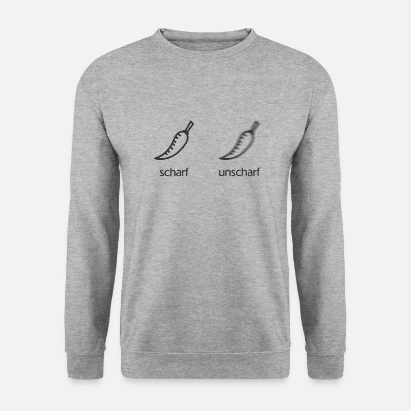 Scharf Unscharf Chili - Unisex Pullover - Weißgrau meliert