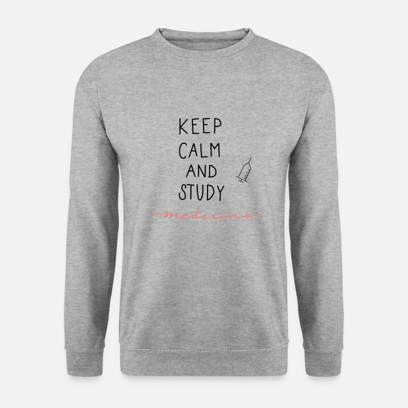 Keep Calm and Study Medicine - Unisex Pullover - Weißgrau meliert