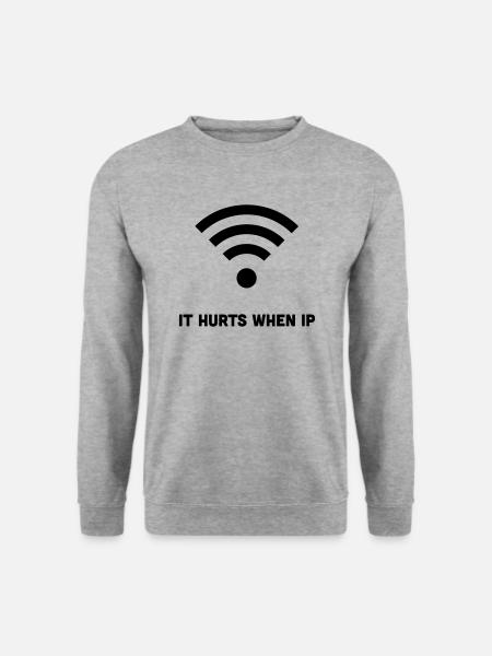 WIFI IT HURTS WHEN IP - Unisex Sweatshirt - salt & pepper