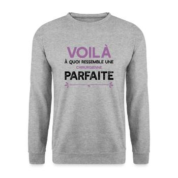 Une Chirurgienne parfaite cadeau - Sweat-shirt Unisexe - gris chiné - Devant - Alina (178cm) & Michal (187cm)