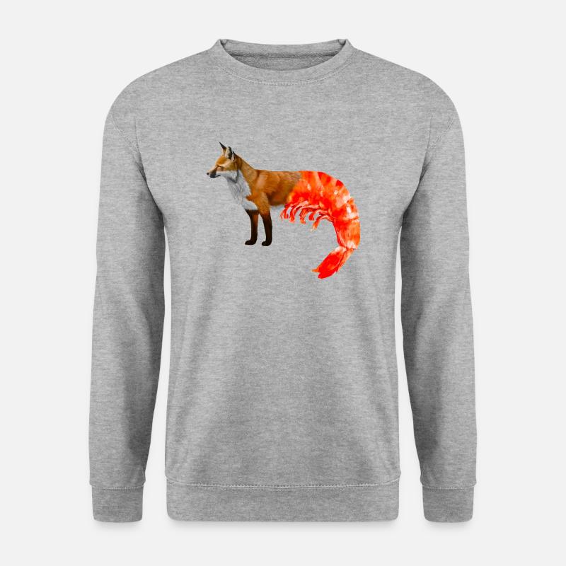 Fuchs-Shrimp-Mischung - Unisex Pullover - Weißgrau meliert