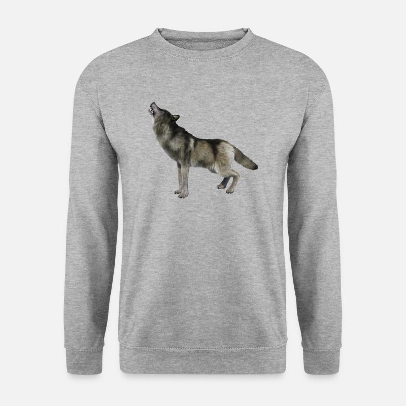 Wolf - Unisex Pullover - Weißgrau meliert