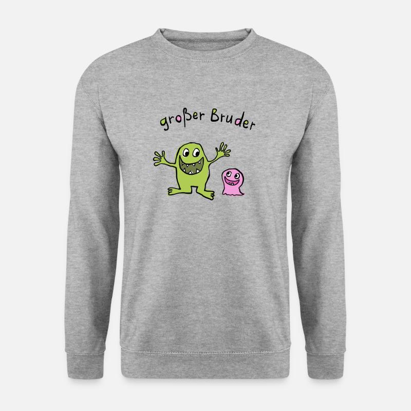 Großer Bruder - Unisex Pullover - Weißgrau meliert