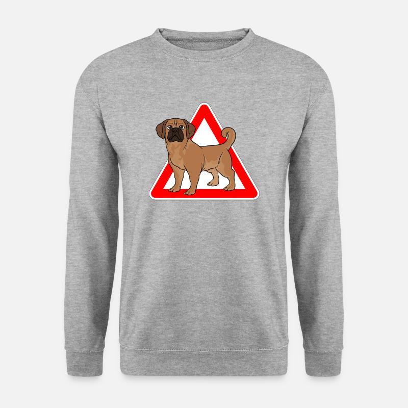 Puggle Beagle Mops Hund - Unisex Pullover - Weißgrau meliert