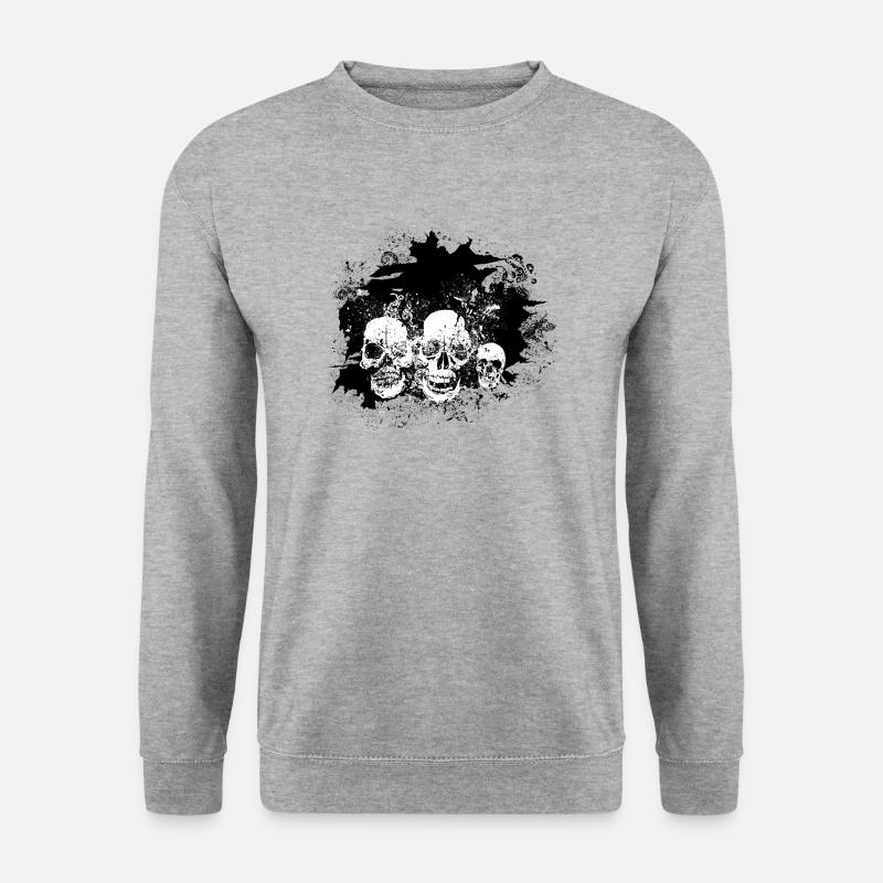 schicker Kopf Schädel Kran Design 2603 p - Unisex Pullover - Weißgrau meliert