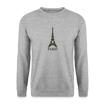 Eiffel Tower - Unisex Sweatshirt - salt & pepper - Front - Alina (178cm) & Michal (187cm)