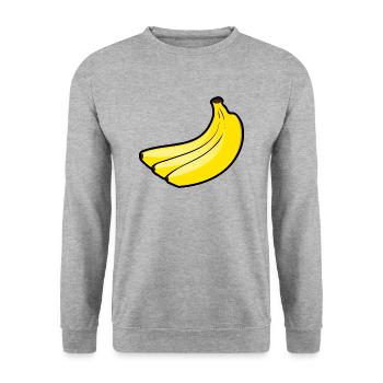 banana - Unisex Sweatshirt - salt & pepper - Front - Alina (178cm) & Michal (187cm)