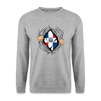 Dominican Republic Flag Dom Rep Flag Trip - Unisex Sweatshirt - salt & pepper - Front - Alina (178cm) & Michal (187cm)