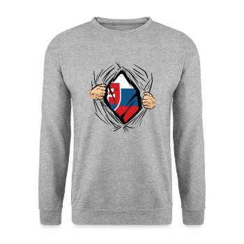 Slovakia Flag Vintage Slovak Flag Home - Unisex Sweatshirt - salt & pepper - Front - Alina (178cm) & Michal (187cm)