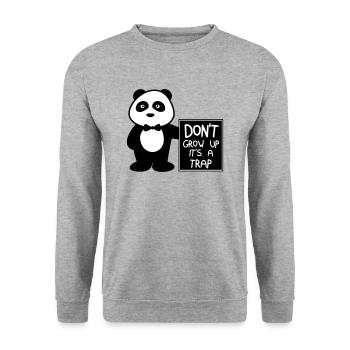 Do not grow up it's a joke - Unisex Sweatshirt - salt & pepper - Front - Alina (178cm) & Michal (187cm)