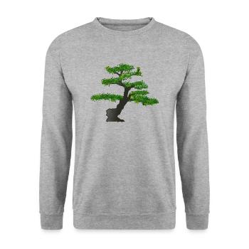 Bonsai - Unisex Pullover - Weißgrau meliert - Vorne - Alina (178cm) & Michal (187cm)