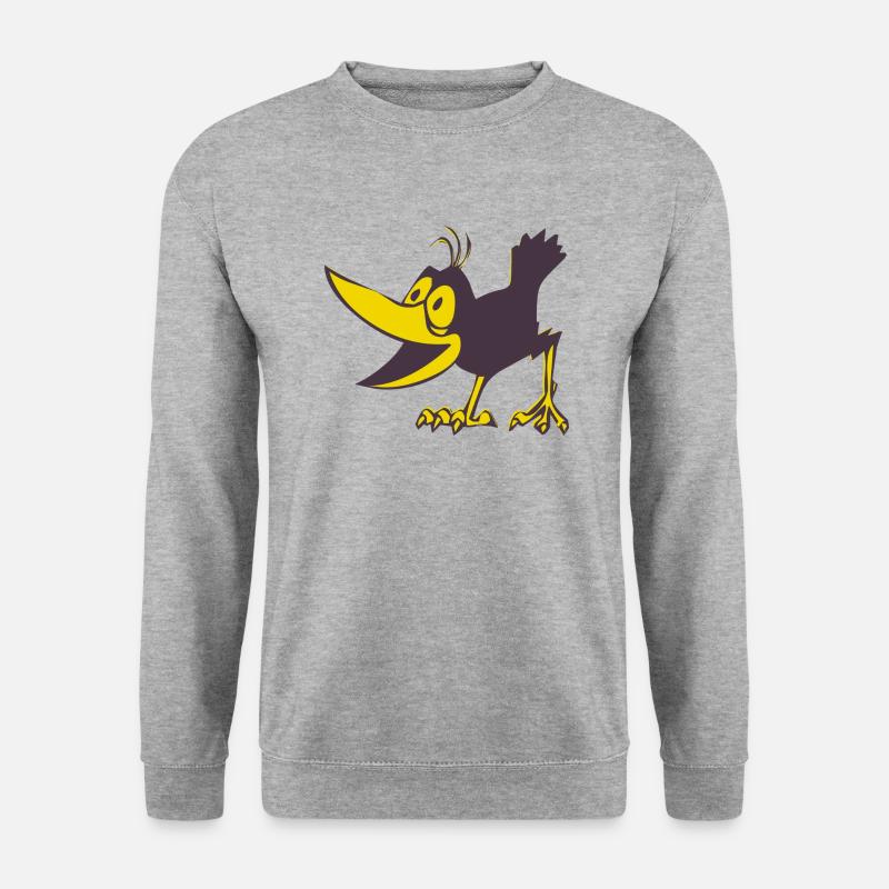Krähe - Unisex Pullover - Weißgrau meliert