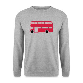 Englisch Englisch-Bus 1 - Unisex Pullover - Weißgrau meliert - Vorne - Alina (178cm) & Michal (187cm)