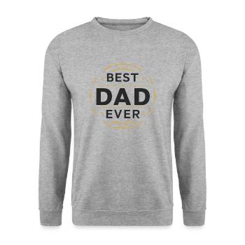 Bester Papa für immer zum Vatertag od. Geburtstag - Unisex Pullover - Weißgrau meliert - Vorne - Alina (178cm) & Michal (187cm)