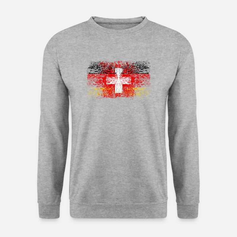 Deutschland Schweiz 002 - Unisex Pullover - Weißgrau meliert
